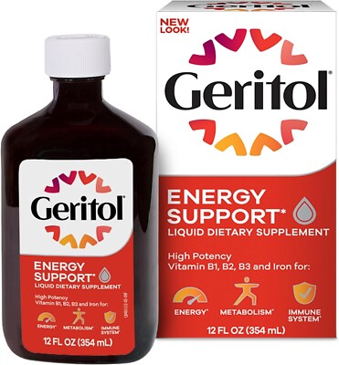 Geritol Liquid Multivitamin and Iron Supplement for Energy Support 12 Fl OzH