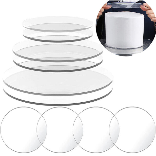 2mm Clear Circle Acrylic Discs For Round Cake Disks Holders DIY Craft Bake T--`