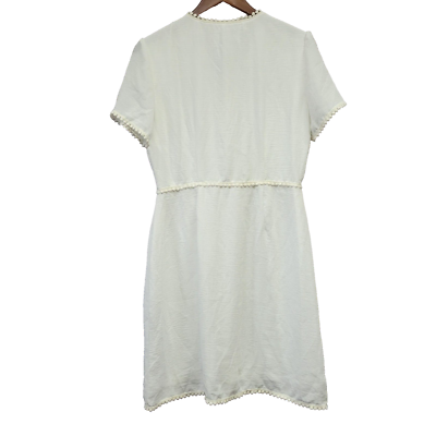 Nicole Miller Studio Ivory White V Neck Button Lined Dress Size 8 New | eBay Nicole Miller Studio Ivory White V Neck Button Lined Dress Size 8 New | eBay