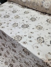 BEIGE GOLD Taupe Floral Brocade Fabric Sold By The Yard For Dress Upholstery