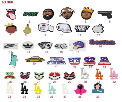 Hip-Hop Rapper LA USA Pac Biggie Nipsy WAP Gun F-U Jibbitz Crocs