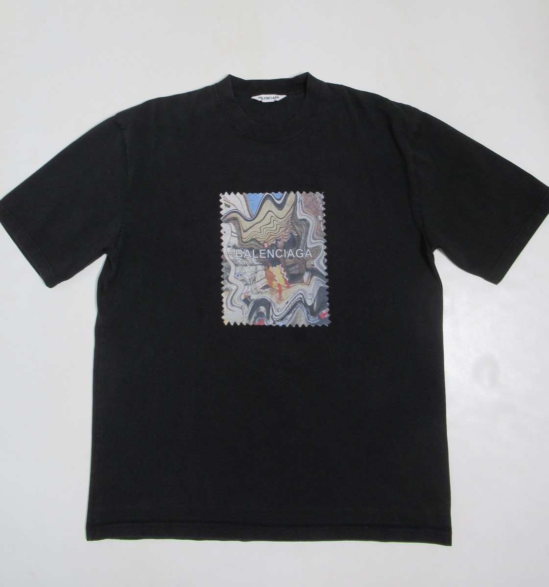 BALENCIAGA｜SHORT-SLEEVED ROUND NECK T-SHIRTS (612965 TL BALENCIAGA T-shirt XS Cotton Black Plain HT82 612965 THV84