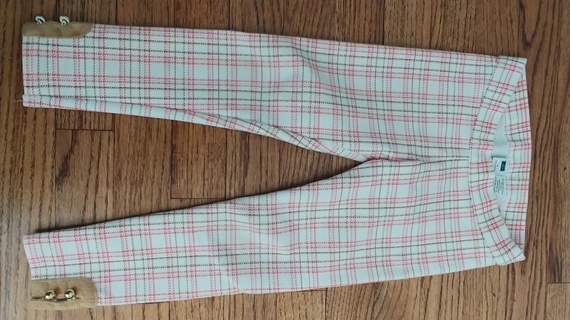 Janie and Jack Girls Plaid Ponte Button Cuff Pant Leggings Size 4  EUC Fall