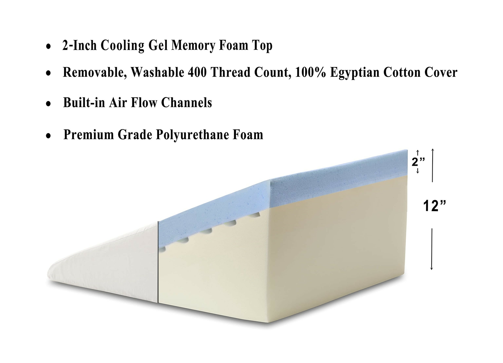 extra large bed wedge pillow