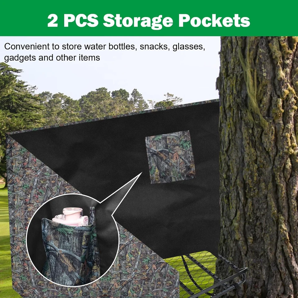 Deer Hunting Tree Stand Blind Cover, 93" X 35" Hunting Treestand Camo Blind Cove - Image 4 of 4