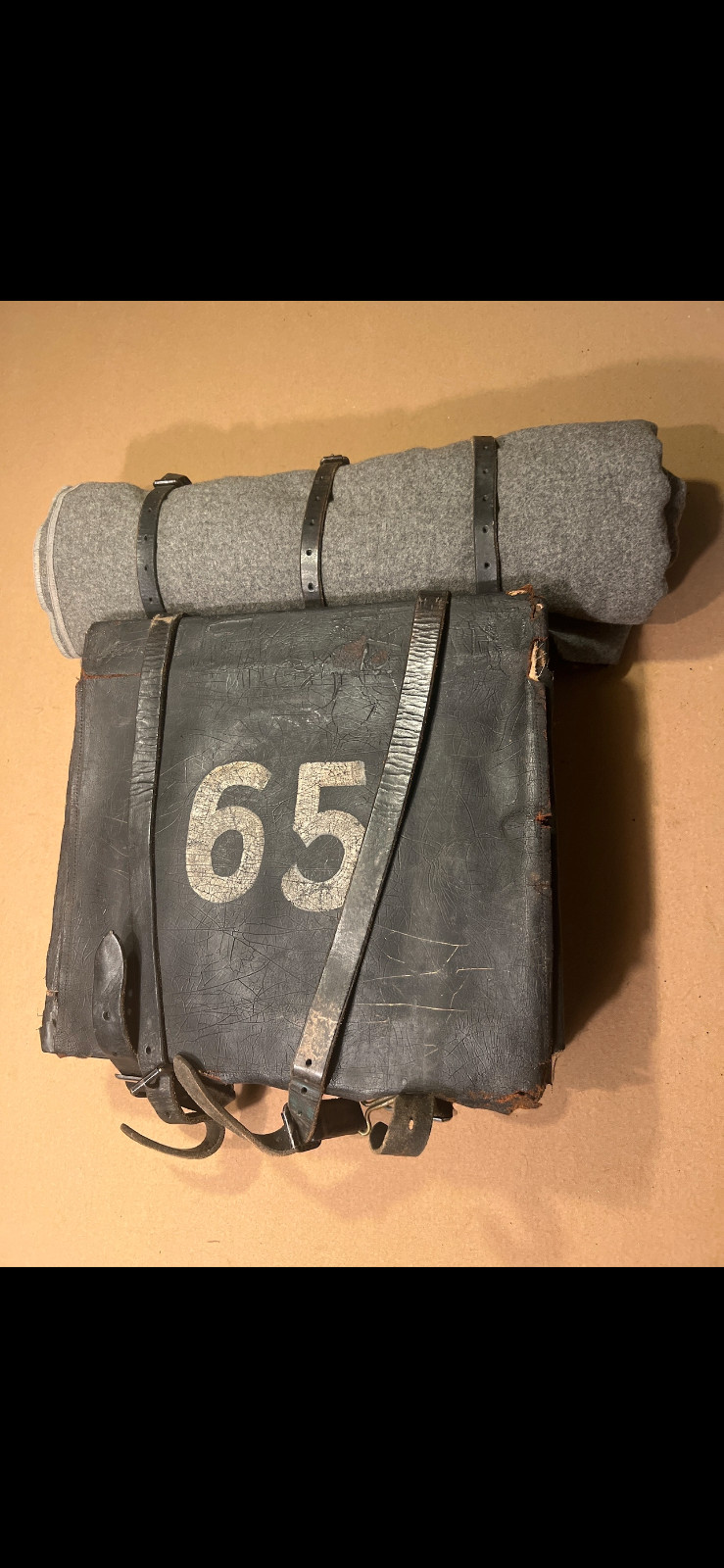 Authentic 1861-65 Civil War 65th Infantry Backpack/Knapsack with Wool Bedroll
