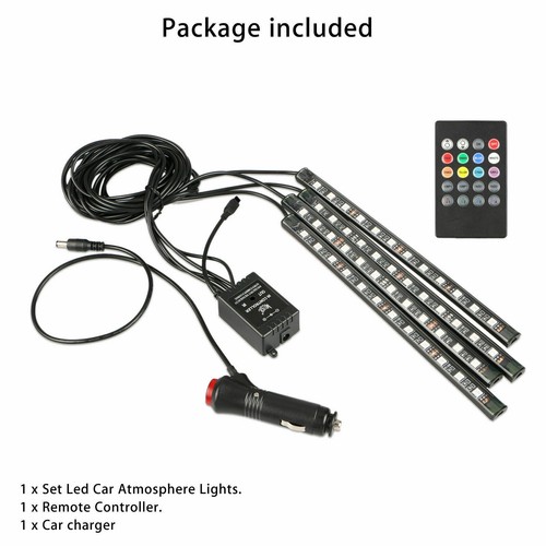 4PC Motorcycle Waterproof RGB LED Strip Light Under Glow Neon Kit Music Control - Picture 9 of 13