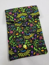 Tarot/Oracle Card Bag Handmade Neon Floral with Beads & Crystal Pouch