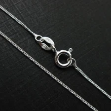 Sterling Silver 1mm Curb Necklace Chain. Made in Italy. ALL SIZES(16-36 inch) 