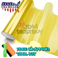 *Glossy Golden Yellow Tint Headlights Fog Lights Sidemarker Vinyl Sticker Sheet