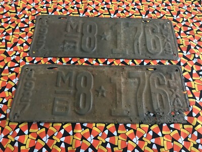 1927 Texas Motor Bus License Plates Mb8176 Ebay