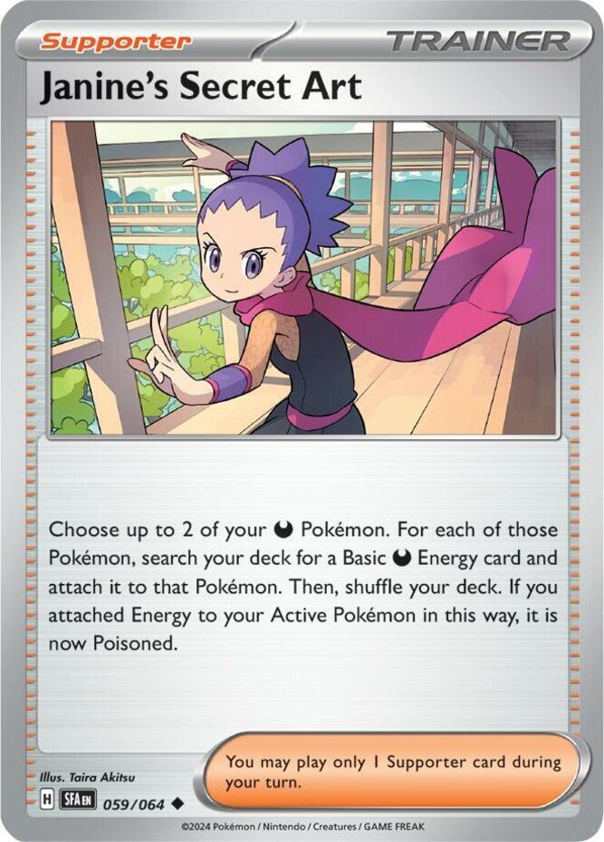 Pokemon Janine's Secret Art - 059/064 - Uncommon NM-Mint Shrouded Fable
