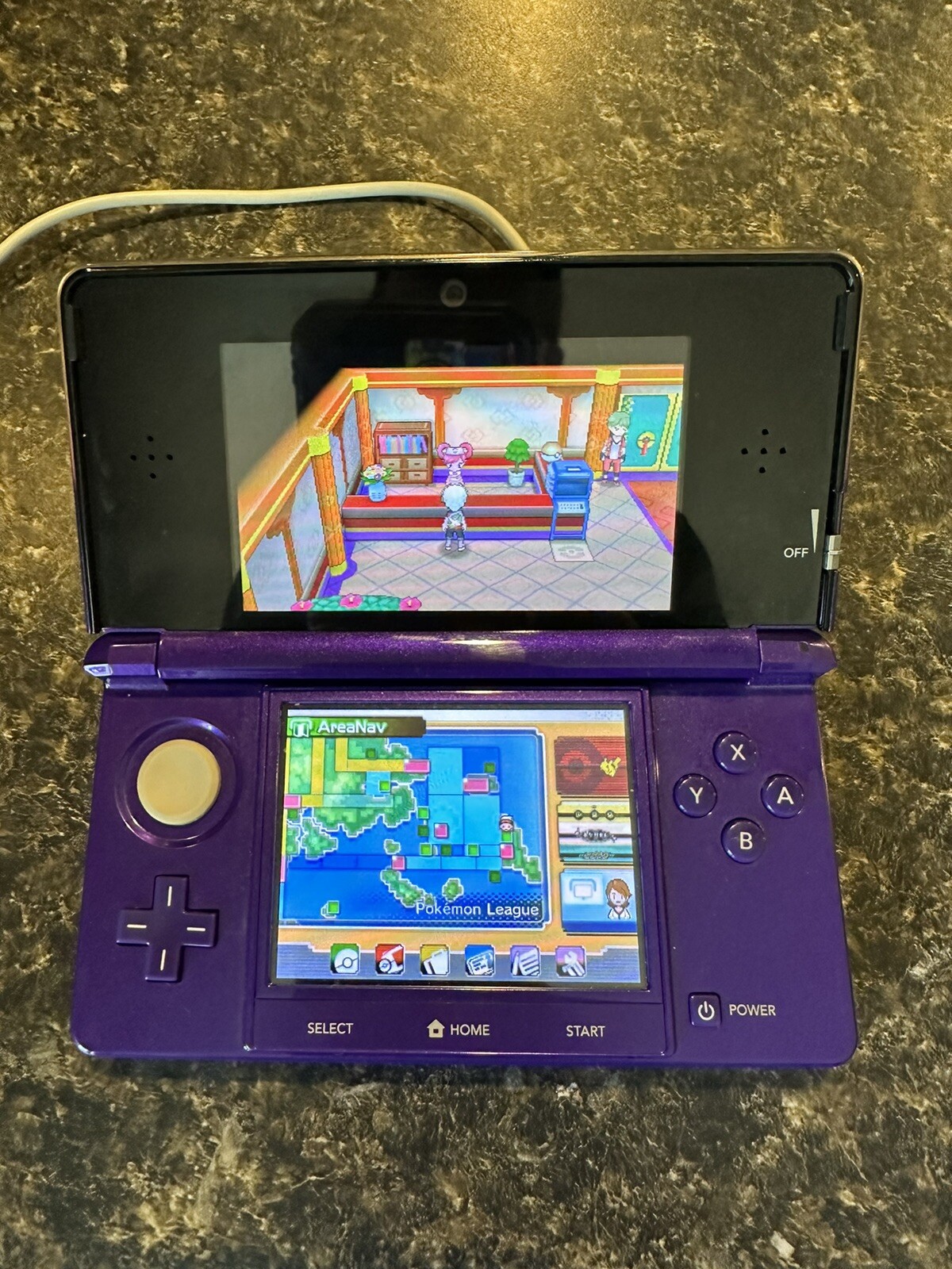 Nintendo 3DS Midnight Purple Portable Gaming Console W/ Pokémon Omega ...