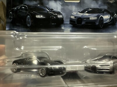 Hot Wheels Premium  Car Culture Bugatti 2-Pack Bugatti Veyron &16 Bugati Chiron