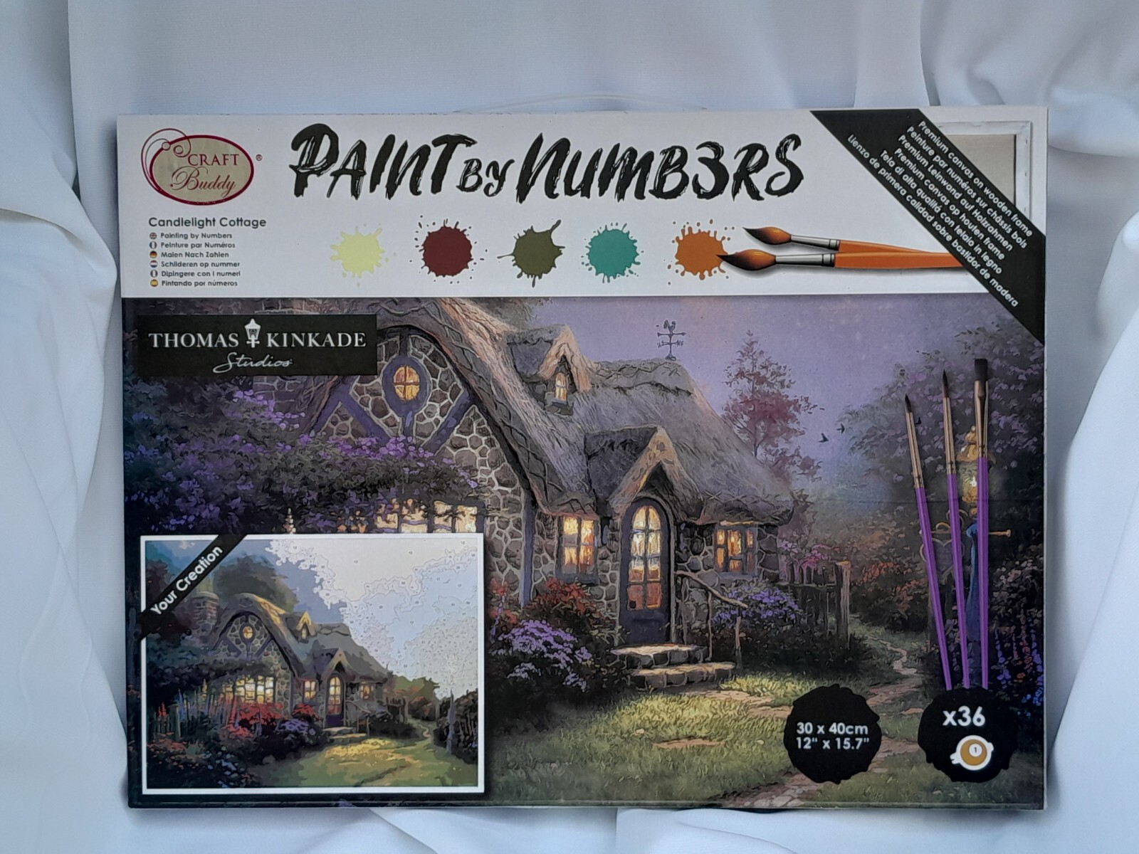 Vintage Craft Buddy Candlelight Cottage NIB Thomas Kinkade Paint by