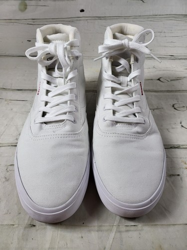 Levis High Tops Sneakers White Canvas Mens Size 13 EUC 519284W931 - Picture 2 of 8