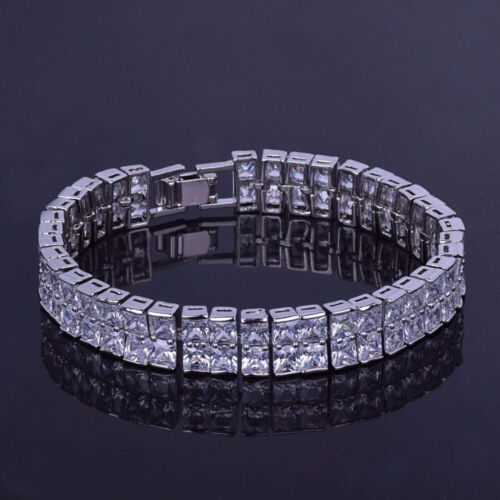 Tennis Chain Bling Bracelet Rapper Men Gold Silver Plated Anklet Hip Hop Jewelry - Picture 5 of 5