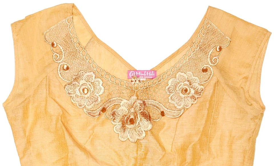 Conjunto de 2 piezas de camisa y falda Minh Hai para mujer color tostado talla XL Foto 3 de 4