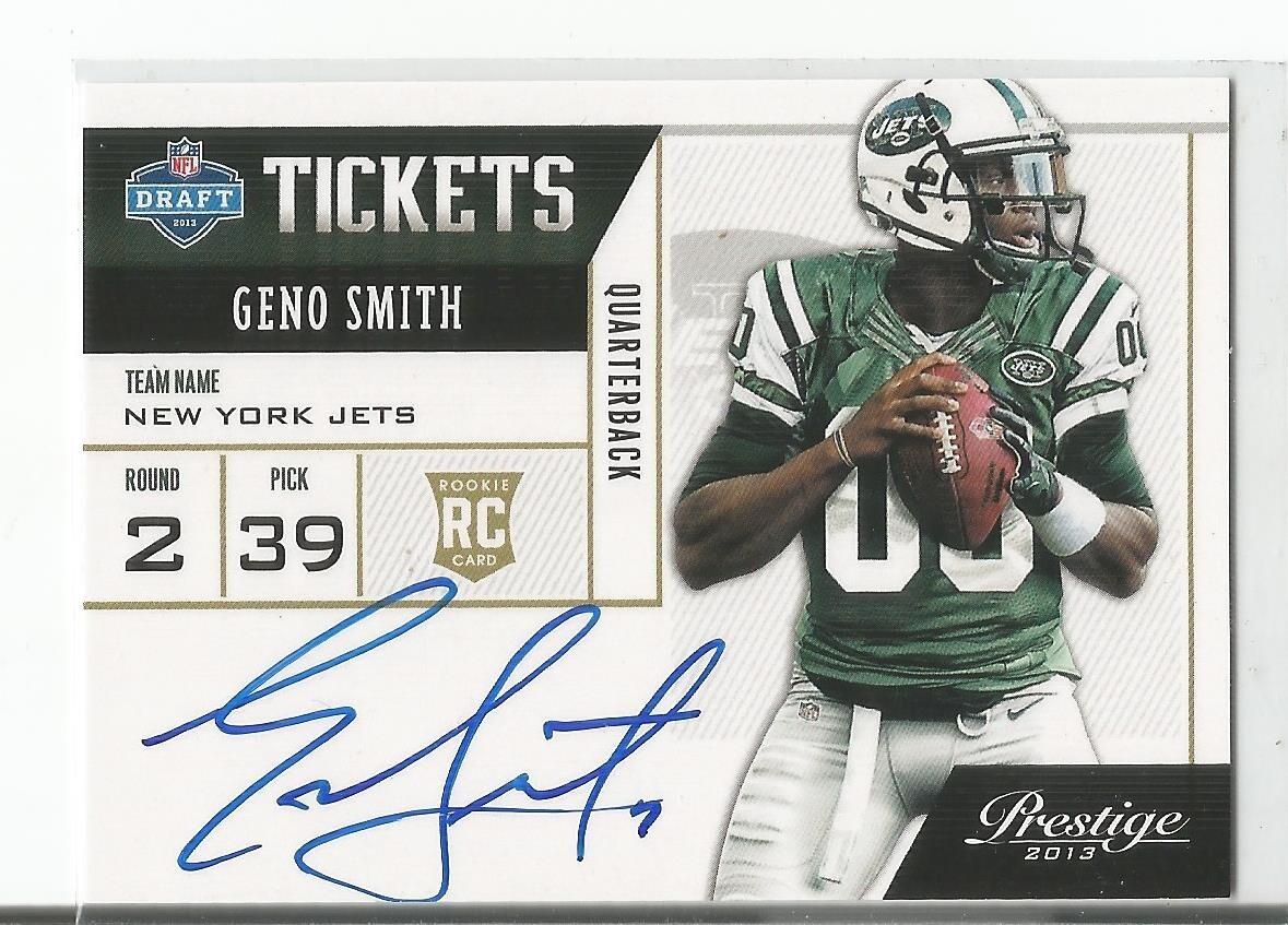 Geno Smith 2013 Prestige NFL Draft Tickets AUTOGRAPH SP RC #6 SEATTLE SEAHAWKS