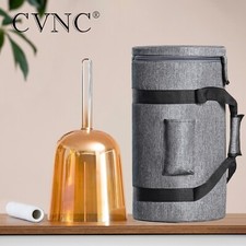 CVNC 432Hz 6" F Heart Clear Handle Alchemy Cosmic Light Crystal Singing Bowl