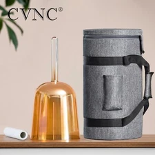 CVNC 432Hz 6" F Heart Clear Handle Alchemy Cosmic Light Crystal Singing Bowl