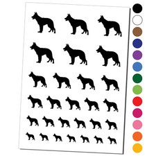 German Shepherd Dog Solid Temporary Tattoo Water Resistant Set