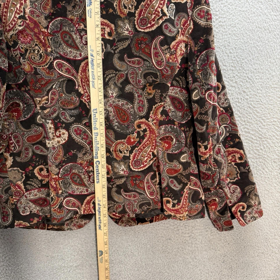 Vintage Talbots Jacket Womens 16 Multicolor Paisely Blazer Coat Silk Blend Artsy - Image 4 of 4