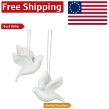 Elegant Set of 2 Friendship Doves - Lasting Resin Decorative Ornaments