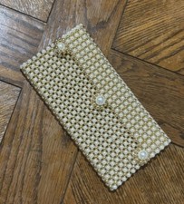 Beautiful Clutch Pearl Bead Gold Tone