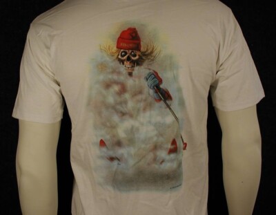 Original Activewear Bone Man Skeleton Skier T-Shirt, White, Size XL, New