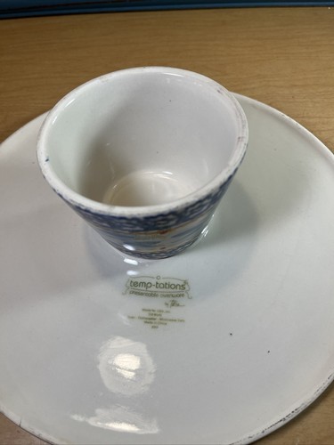 Temp-tations by Tara OLD WORLD Blue Approx 10" Pedestal Cake Stand - Picture 5 of 10