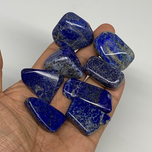 147.6g,1.1"-1.7", 8pcs, Natural Lapis Lazuli Tumbled Stone @Afghanistan, B30273 - Picture 2 of 8