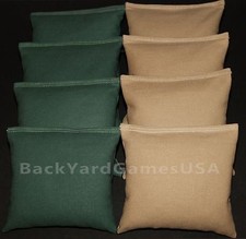 CORNHOLE BEAN BAGS Hunter Green  Khaki 8 ACA Corn Hole Game Bags