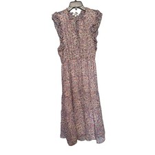 BB Dakota Steve Madden Floral Ruffle Tiered Prairie Chiffon Maxi Dress Sz Large