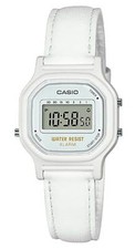 Casio LA11WL-7A, Women's Digital White Leather Watch, Alarm, Chronograph