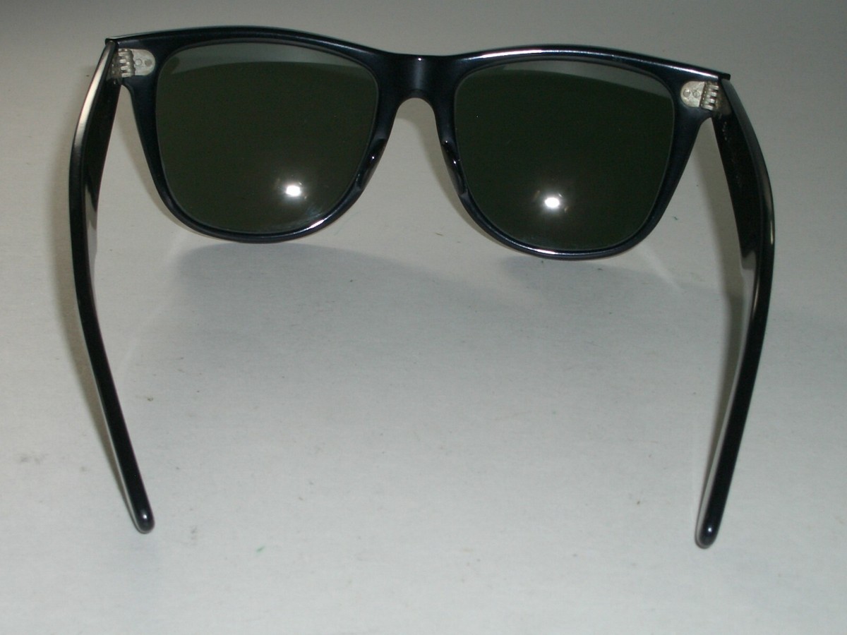 VINTAGE B&L RAY-BAN L1724 G15 CRYSTAL GLOSSY BLACK EBONY WAYFARER