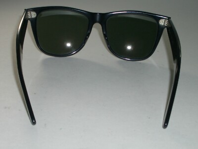 VINTAGE B&L RAY-BAN L1724 G15 CRYSTAL GLOSSY BLACK EBONY WAYFARER