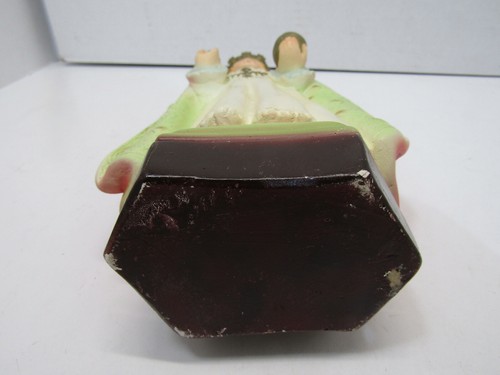 OLD 13" RELIGIOUS CHALKWARE INFANT OF PRAGUE STATUE SIGNED M.A. - Picture 5 of 6