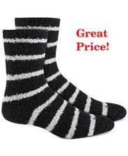 Womens Butter Socks Super Soft Black Stripe One Pair CHARTER CLUB $10 - N