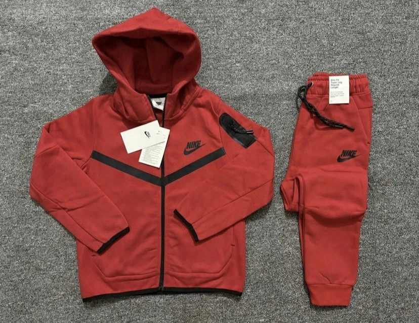 Nike Tech Fleece Set Kids Full Zip Hoodie Jogger Pants Set - Image 2 of 4