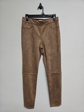MAX STUDIO Women's Pants Pull On Mid Rise Skinny Leg Brown Color Stretch.Size L