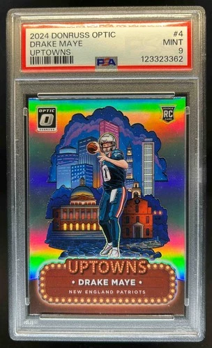 2024 Donruss Optic Drake Maye Uptowns RC Rookie SSP #4 Patriots PSA 9
