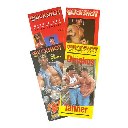 4 Vintage Colt Studio Buckshot 1 Fold Video Brochures 1990s Gay Interest USA