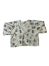 Vintage Bunny Clown Confetti Print Cardigan S...