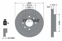 2X Textar Bremsscheibe Vorderachse U.A. FüR Hyundai, Kia, Mitsubishi, Proton
