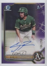 2022 Bowman Chrome Prospect Purple Refractor /250 CJ Rodriguez #CPA-CJR Auto 1p5