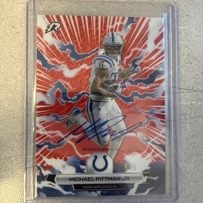 Michael Pittman Jr. /5 Auto - 2025 Topps Resurgence Red Power Surge SSP Colts 