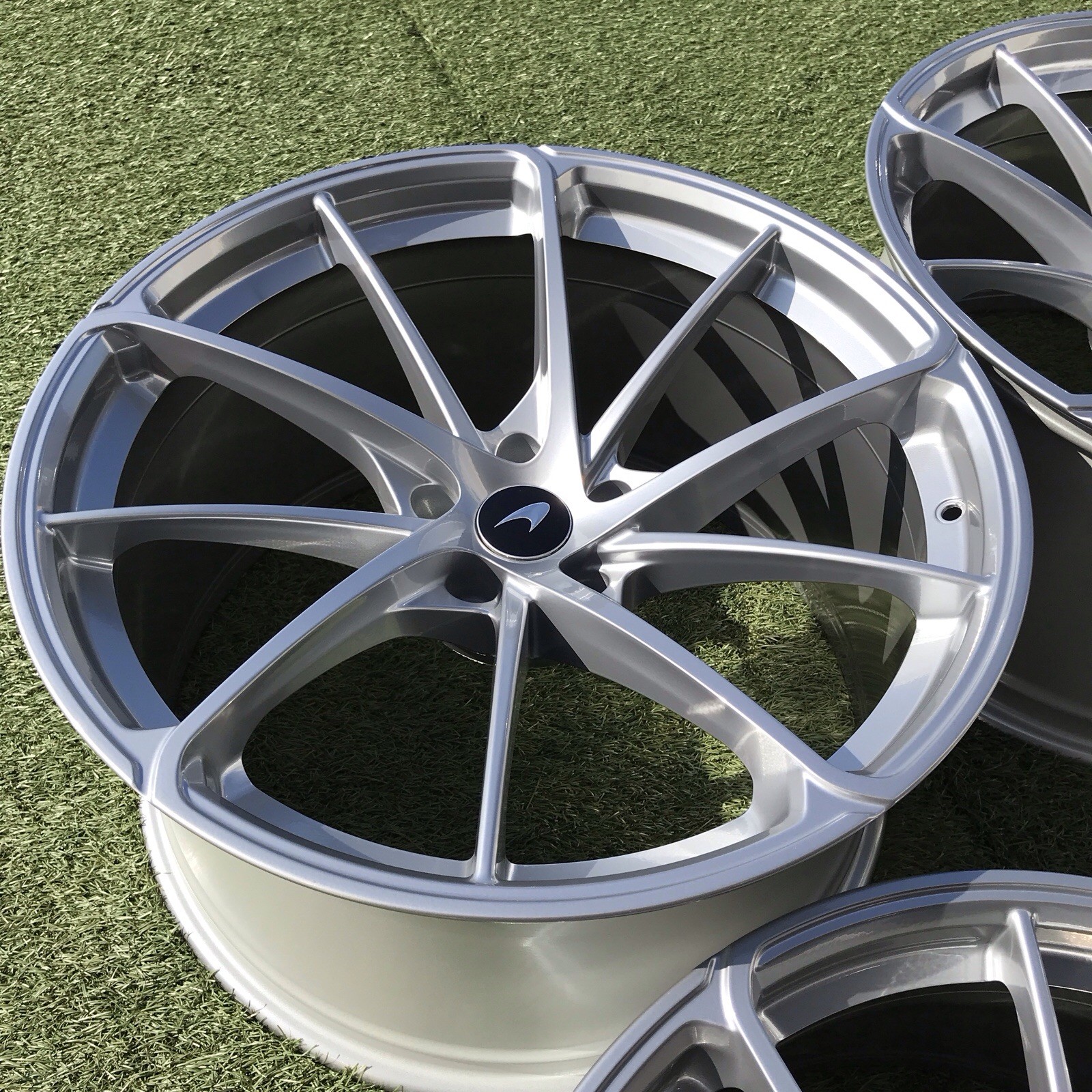 19 20 MCLAREN 750S RIMS OEM GENUINE STOCK SET 4 SILVER 720S