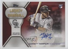 2019 Topps Update Legacy of Baseball Red 18/25 Garrett Hampson #LBA-GH Auto fm0