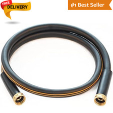 Female to Female Heavy Duty Garden Hose 6 ft x 5/8 Inch Black Water Hose Shor...